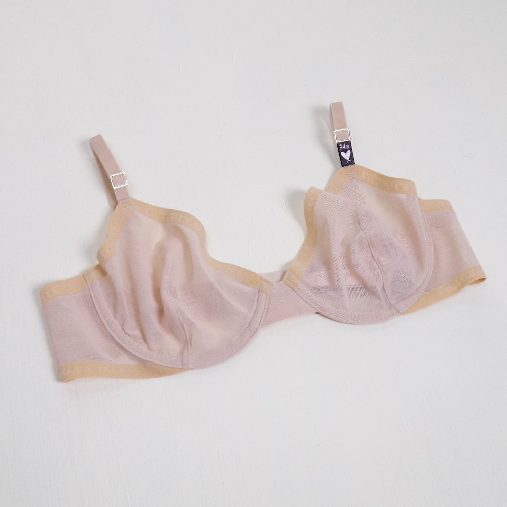 nwt VS sexy illusions luxe logo mesh plunge bra
